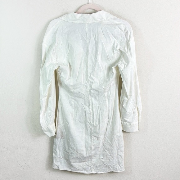 Zara Linen Blend Button Down Shirt Dresss in off white size medium - Picture 5 of 14